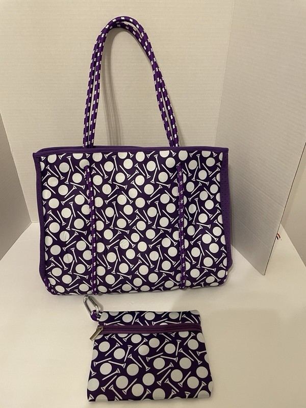 WOMEN’S GOLF FASHION TEE TIME NEOPRENE SHOULDER TOTE BAG W/WRISTLET WATERPROOF