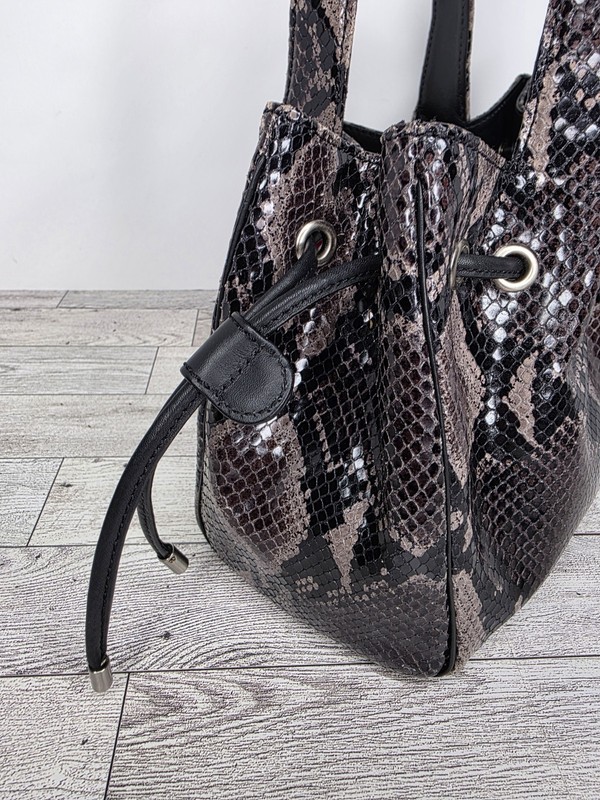 Donald J Pliner Leather Satchel Bag Snake Print Vintage Y2K It Girl Mob WifeGlam gallery