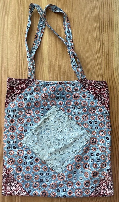 Cotton Tote Bag Fairtrade Lined Small Inner Pocket Two Handles Shopping Bag