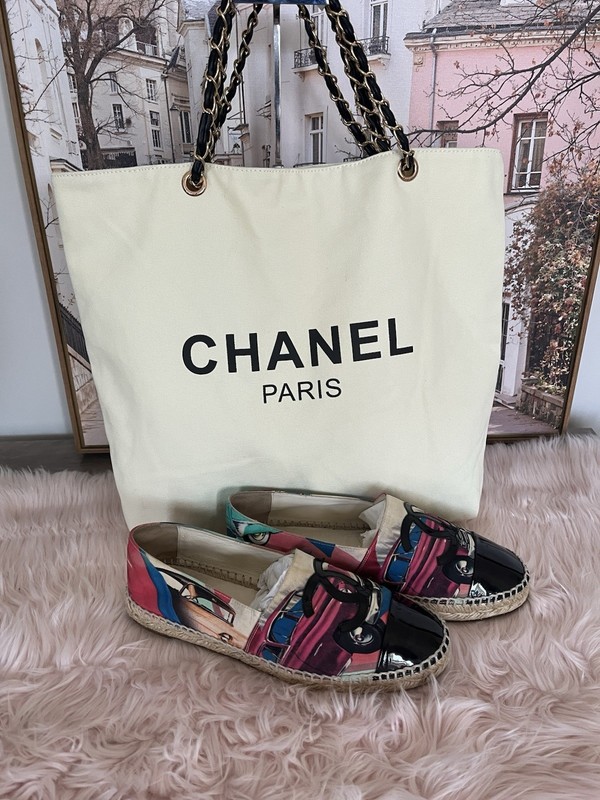 Chanel CC Espadrilles w/GWP Beauty Canvas Tote Bag