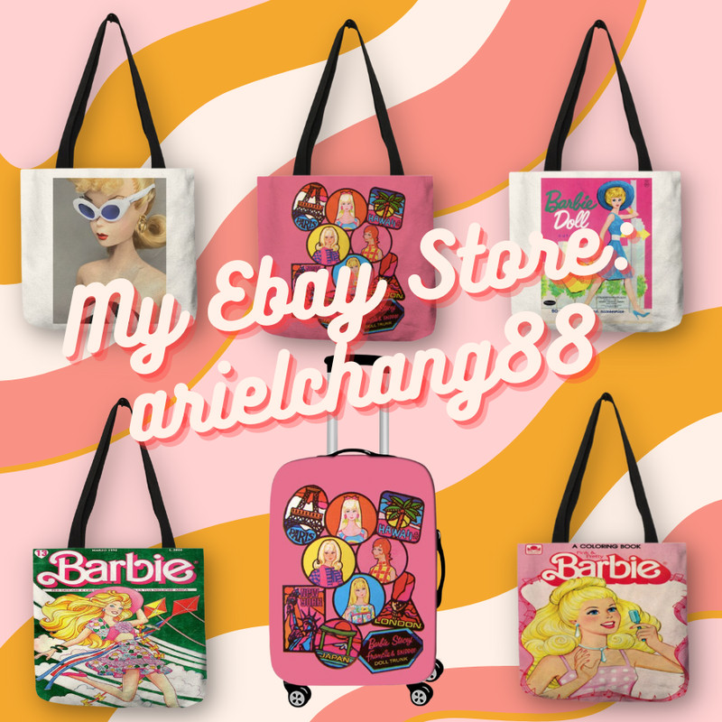 13x13 80's Vintage Dolly Dingle Learns to Paint Linen Tote Shoulder Library Bag gallery