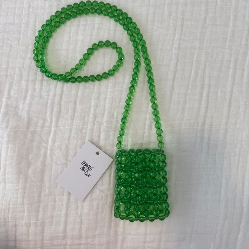 NWT! PRINCESS POLLY PETRIE BEADED CROSSBODY mini BAG GREEN gallery