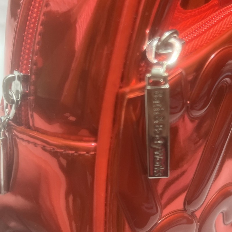 Bath & Body Works Candy Cane Heart Mini Backpack Zippered Red Limited Edition gallery