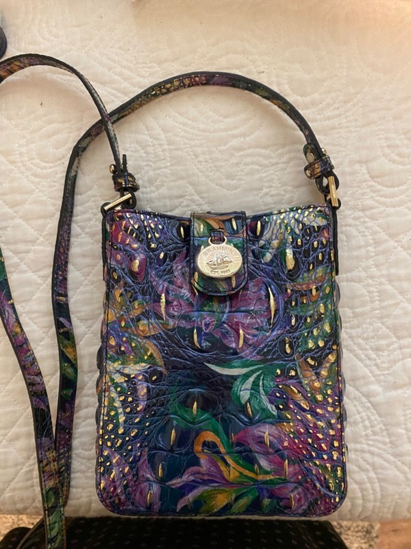 BRAHMIN “Marley” Leather Crossbody Bag in “Visionary”