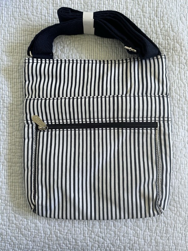 Thirty One Organizing Shoulder Bag in Navy Pinstripe gallery