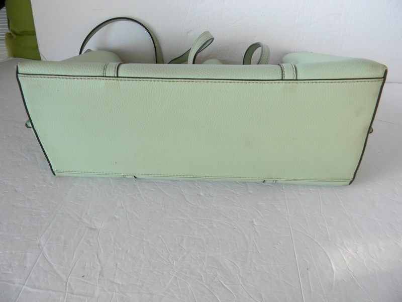 TORY BURCH PERRY TRIPLE COMPARTMENT LARGE LIGHT GREEN LEATHER TOTE gallery