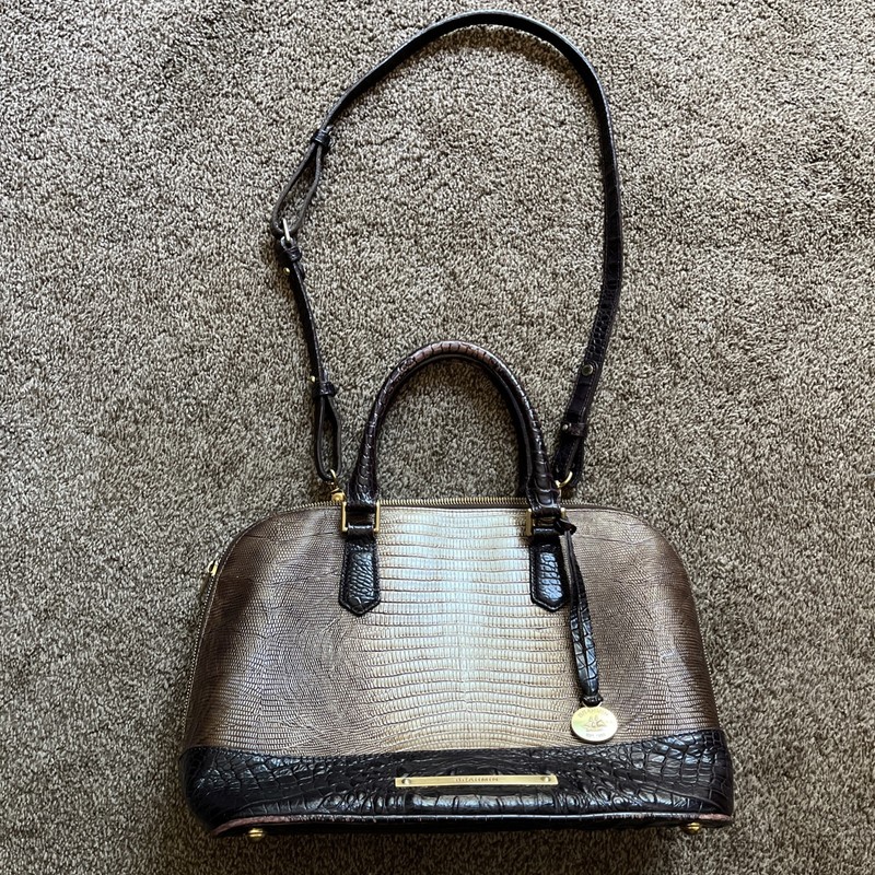 Brahmin | Vivian Sable Pennfield Ombré Pearlescent Leather Satchel Handbag