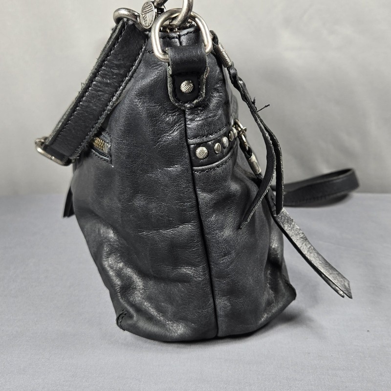 The Sak Brea Leather Crossbody Bag 6-in-1 Convertible Black Metallic Medium gallery