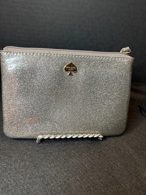 Kate Spade New York Silver Glitter Bug Wristlet