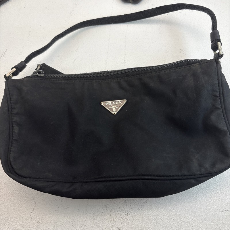 PRADA Vintage Mini NECESSAIRE BLACK Tessuto NYLON Y2K #58 EUC! Authentic! RARE!