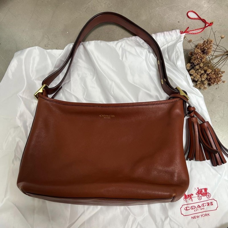 Coach Legacy Shoulder Bag Brown Used 22cm×34cm×8cm Adjust Handle Japan