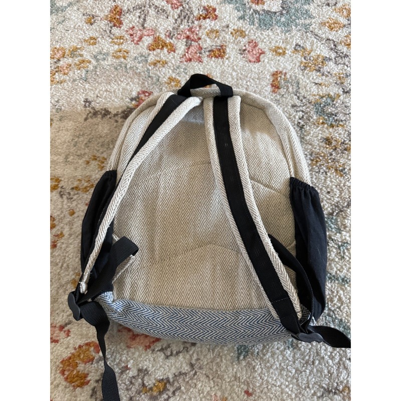 Himalayan Hemp Patchwork Backpack Red Blue Herringbone Boho Festival Bag Nepal gallery