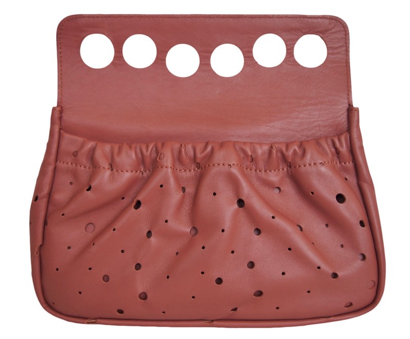 Jean Paul Gaultier Maroquinerie Vtg Women Perforated Leather Handbag Bag Clutch gallery