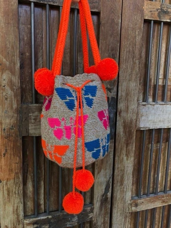 Handcrafted shoulder Wayuu large bag, artisan fashion style