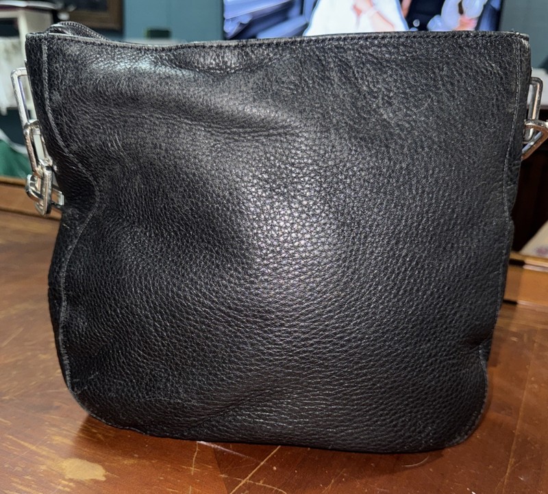 Michael Kors Black Buttery Soft Pebbled Shoulder Bag W/ Chain Link Accent Strap gallery