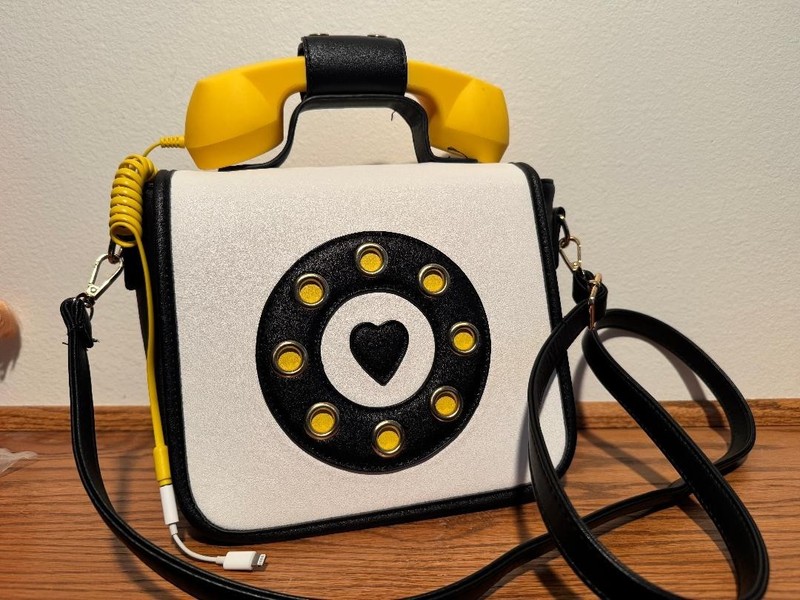 3 AM Forever Phone design retro rotary w/handset hand bag/crossbody