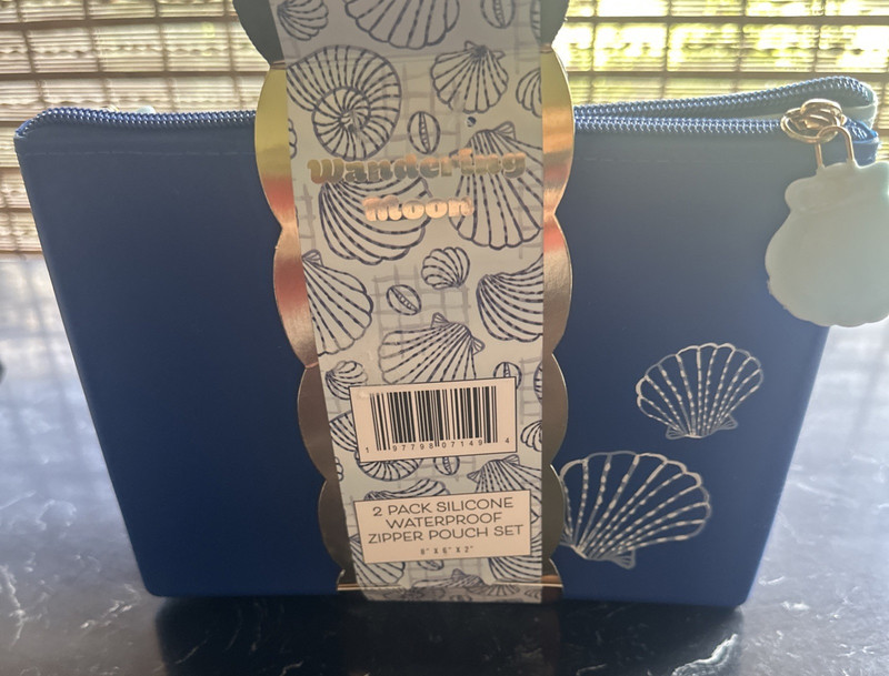 Wandering Moon 2 Pack Silicone Waterproof Zipper Pouch Set NwT
