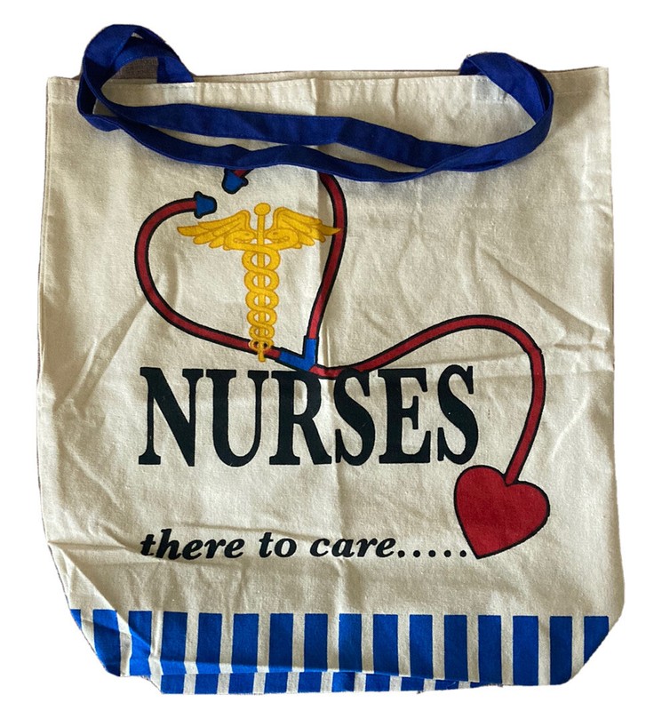 Nurses There To Care Large Tote Bag 18”