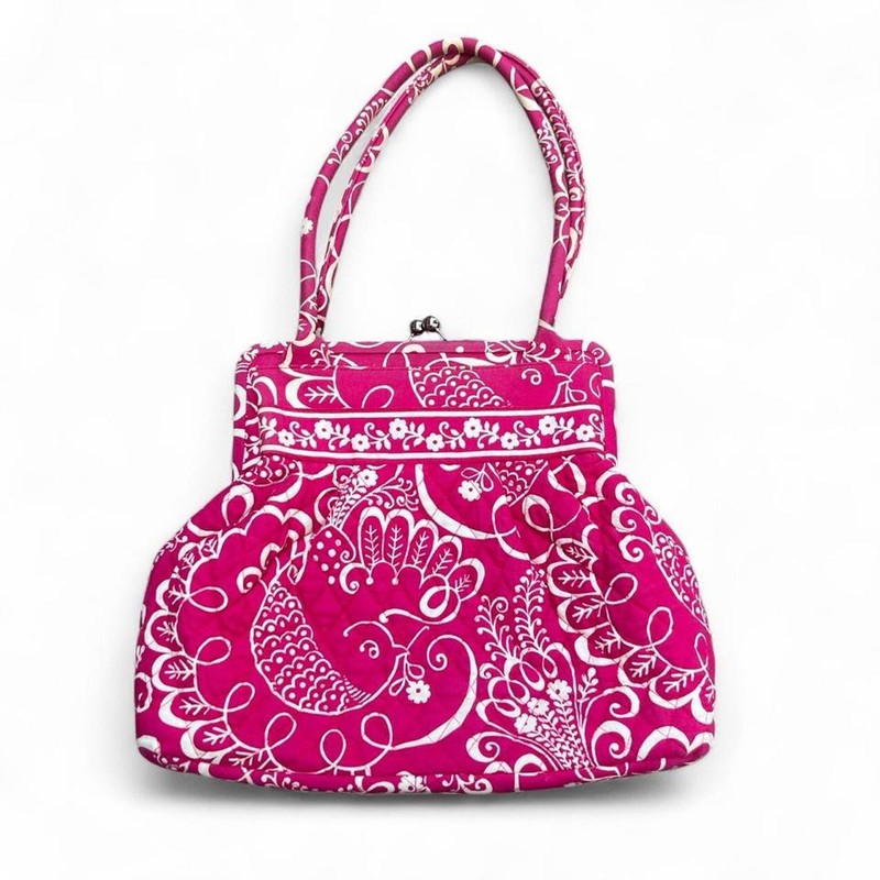 Vera Bradley Little Shoulder Bag Kiss Lock Snap Twirly Bird Retired Pattern