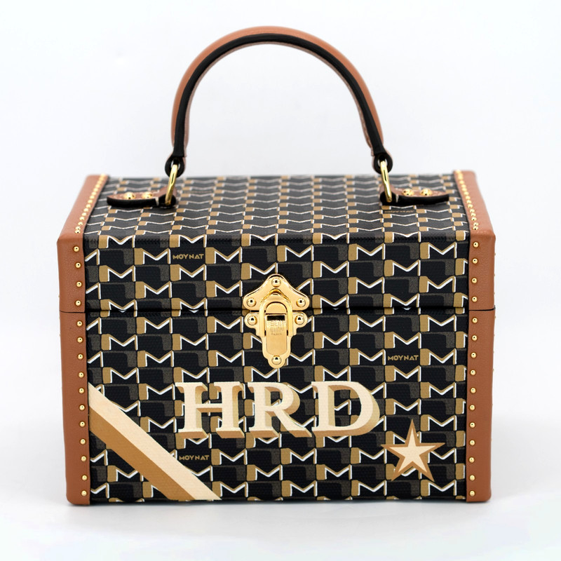 MOYNAT Paris Mini Malle Coated Canvas Shoulder Bag Mini Trunk *Authenticated*