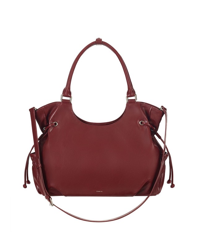 Korea Stand Oil Breezy Bag Women's Lifestyle Casual Crossbody Bag Red Wine NWT gallery