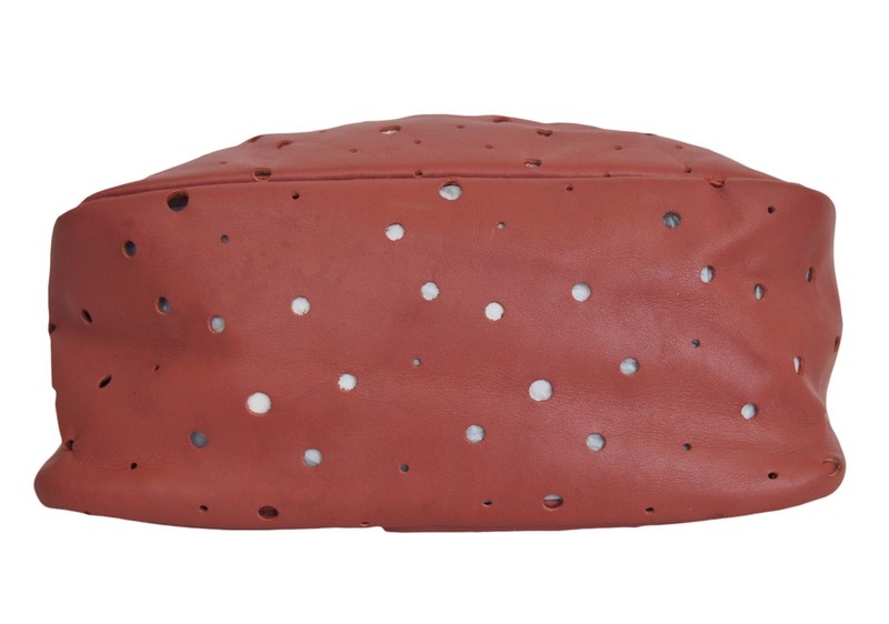Jean Paul Gaultier Maroquinerie Vtg Women Perforated Leather Handbag Bag Clutch gallery