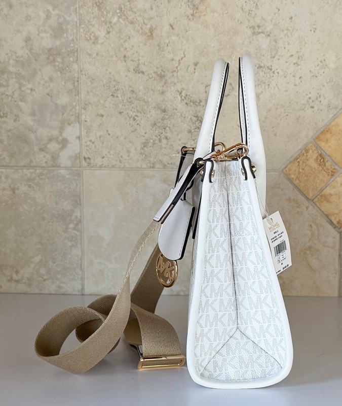 Michael Kors Mirella Small Shopper Tote Satchel Shoulder Bag MK Optic White gallery
