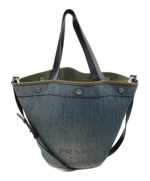 PRADA Denim Bucket 2WAY Bag Indigo Women’s Used 80cm Strap Japan