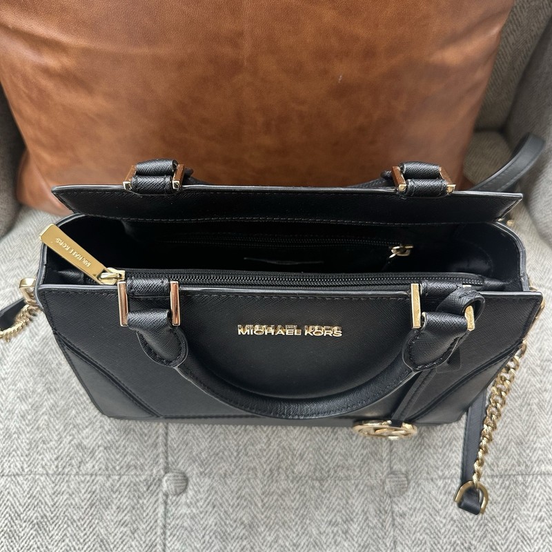 Michael Kors Prism Medium Satchel Shoulder Messenger Bag Black gallery