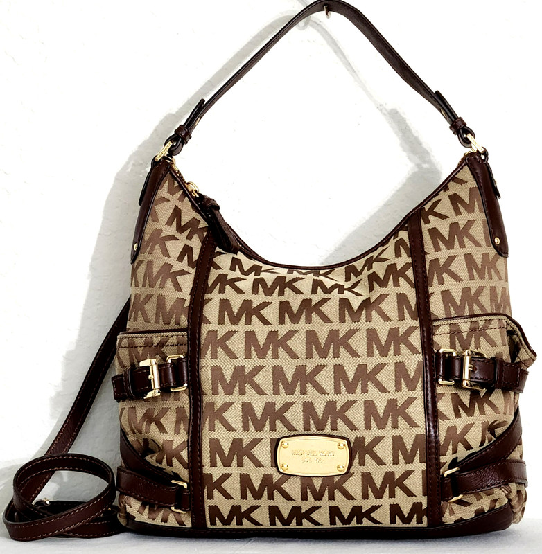🌞MICHAEL KORS GANSEVOORT LG MONOGRAM MOCHA BROWN SHOULDER BAG &/OR WALLET🌺NWT!