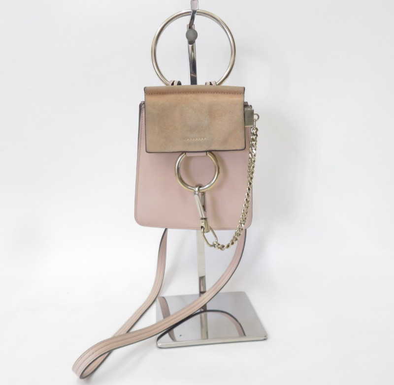 Authentic Chloe Faye Mini Bracelet Leather 2 way Shoulder Hand Bag S#52497