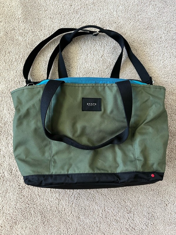 State Give. Back. Pack. Diaper Tote Luggage Bag w/ Baby Changing Pad Green