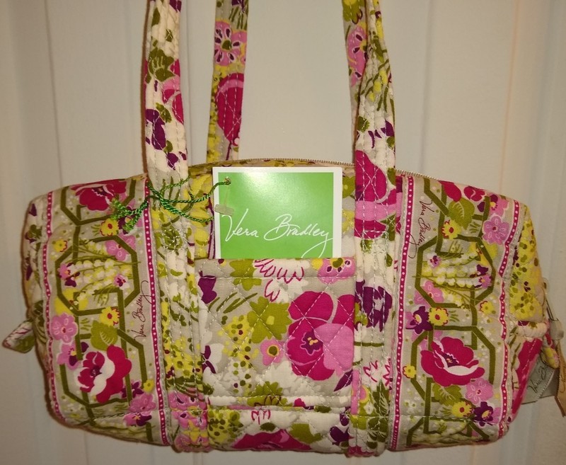 NWT 10X5X5 Vera Bradley 2010 Make Me Blush Floral Mini Shoulder Duffel Bag