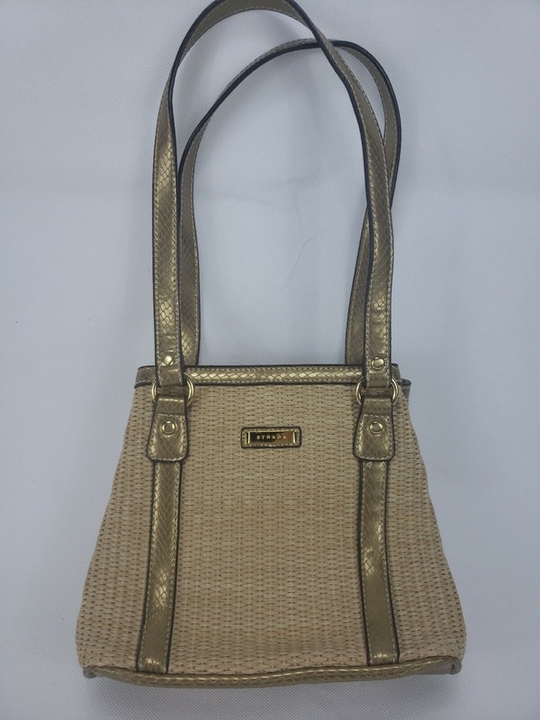 Strada Hand Bag Beige #6633918 W 9″ D 3.5″ H 7″ Strapdrop 9″