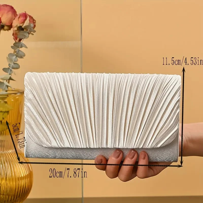 Light Gold Clutch Purse Detachable Chain Strap Evening Bag gallery