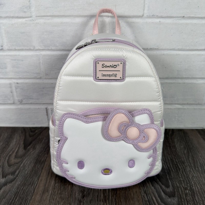 Loungefly Sanrio Exclusive Hello Kitty Quilted Texture Mini Backpack Puffer NEW