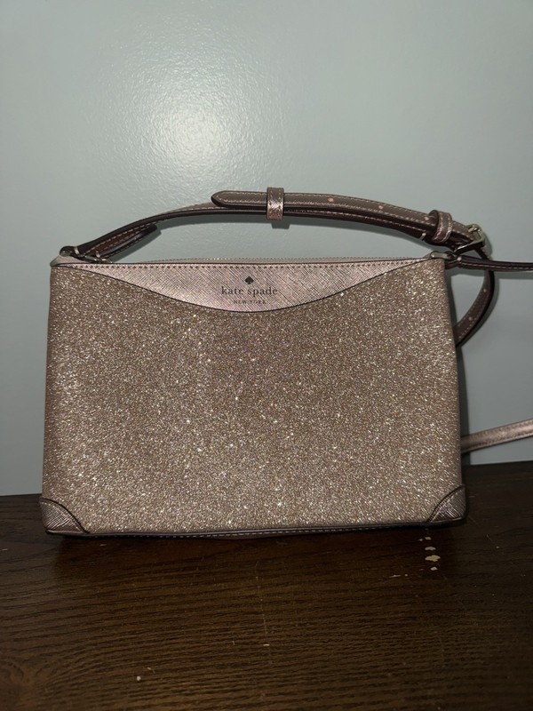 Kate Spade Rose Gold Glitter Crossbody Bag