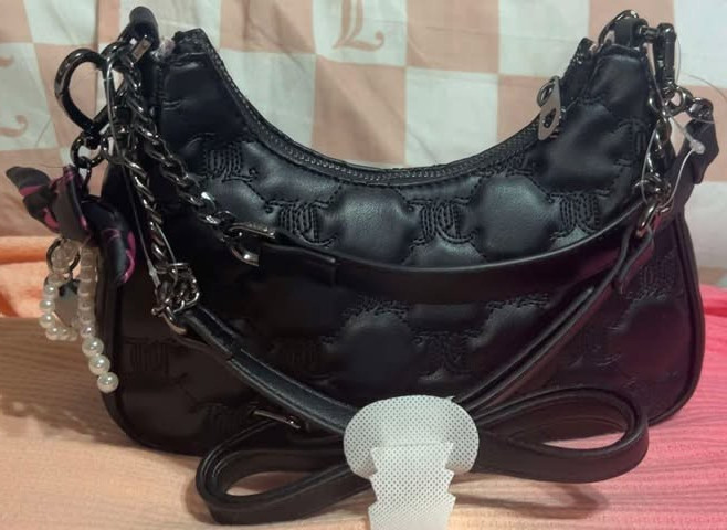 NEW! Juicy Couture EXCLUSIVE Tie The Knot cherry & Bow Charm Bag gallery