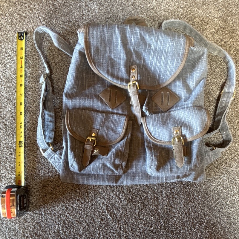 Mossimo Supply Co. Blue Backpack, Buckle Flap Drawstring, Lined, Pockets