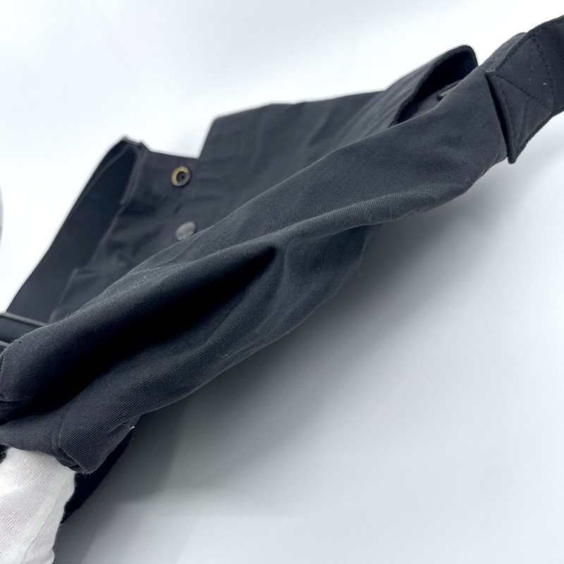 Margaret Howell MHL. Washed Vintage Cotton Poplin Flap Shoulder Bag Black gallery