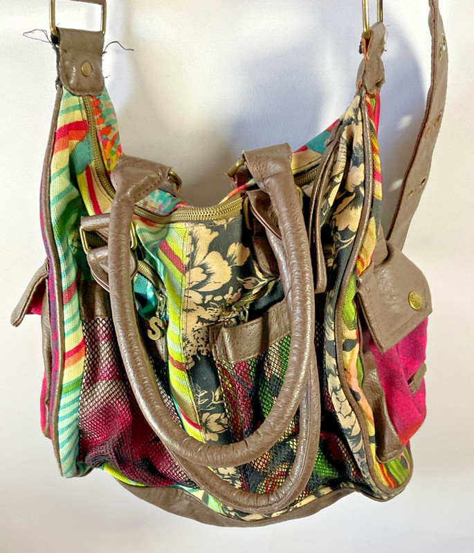 Desigual London Cross Body Shoulder Bag Purse Multicolor Embroidered & Gecko gallery