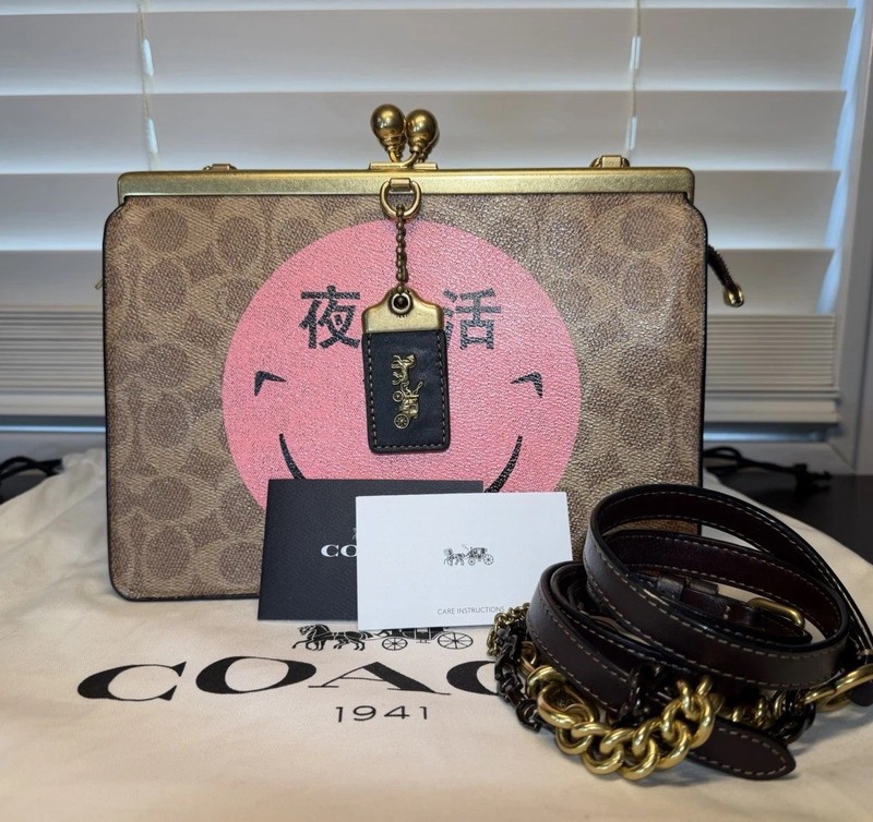 Limited Edition Coach 1941 Signature Rexy By Yeti Out Double Kisslock Frame Bag