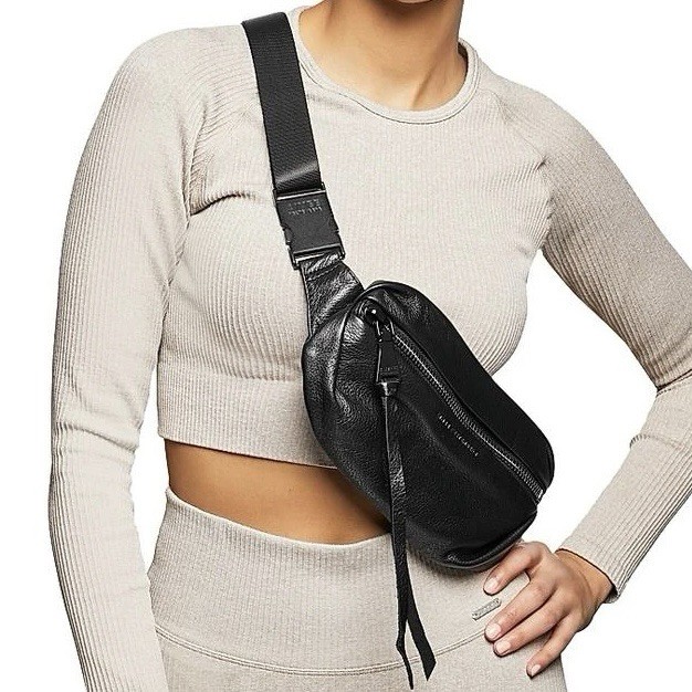 $128 Aimee Kestenberg Milan Dark Green Pebble Leather Bum Waist Bag Fanny Pack