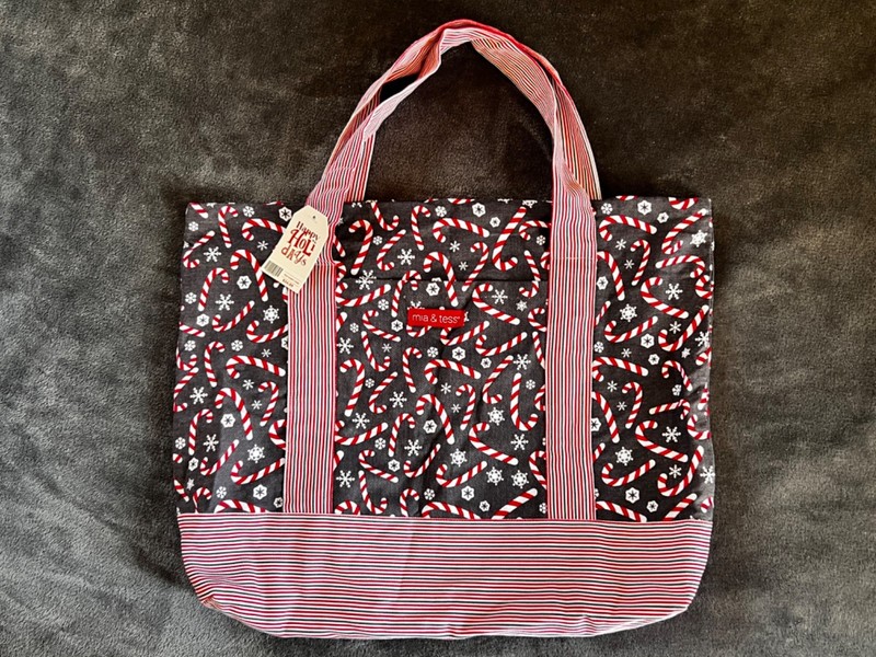 Mia & Tess Candy Cane Tote Bag – Brand New