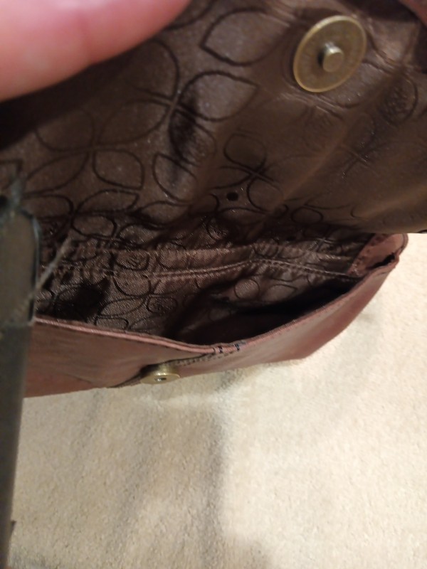 Vintage Fossil Bag Long Live Vintage Made 1954 Distressed Brown With Gold... gallery