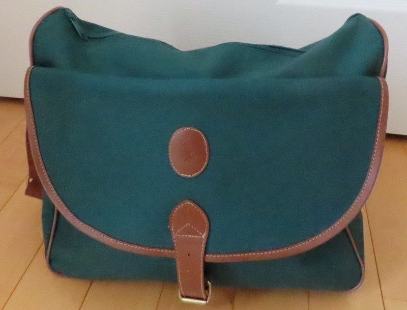 Ralph Lauren POLO Pine Green Messenger Bag w Front Pocket 16 x 13.5 Inches