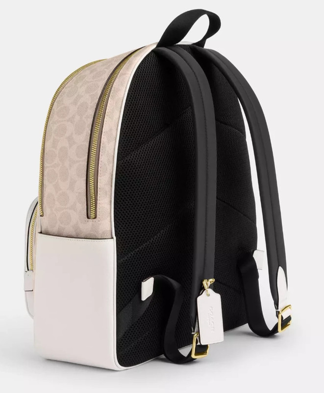 Coach Court Large Sand/Chalk Signature Coated Canvas & Leather Backpack -CZ175 gallery