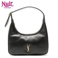 Yves Saint Laurent Calypso Leather Hobo Shoulder Bag Black