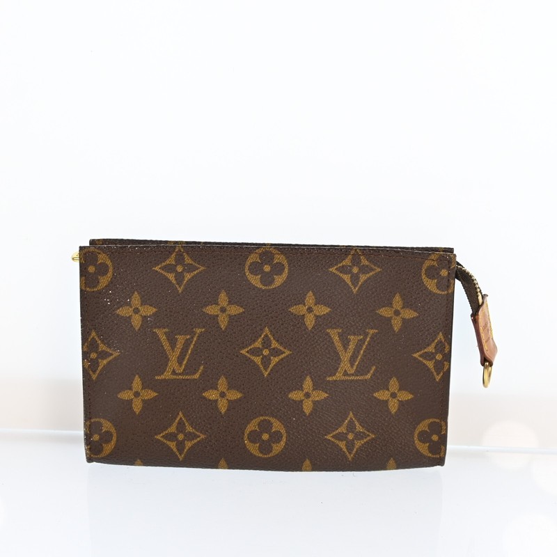 LOUIS VUITTON Monogram Bucket PM Pouch LV Auth P3077.1T *Sticky(Need to Repair)