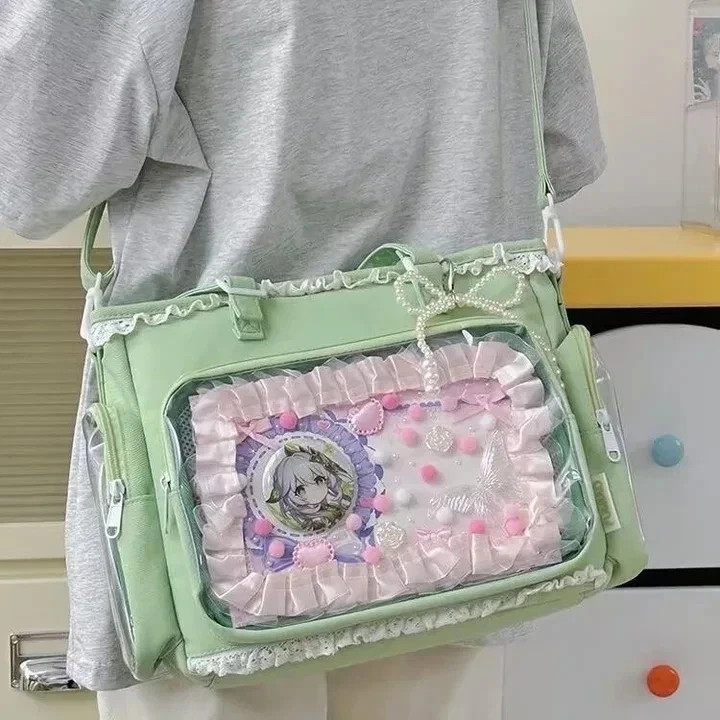 Trendy Transparent Ita Bag Large Capacity Crossbody Shoulder Bag School Fashion gallery